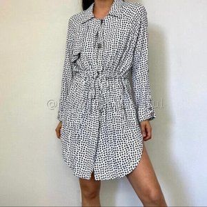 Anthropologie Cartonnier Sightseer Shirt Dress Trench-Jacket Blue White
